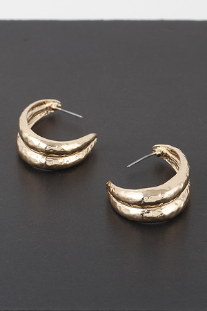 Hammered Abstract Leaf Earrings