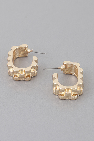 Textured Ware Brass Cuff Earrings