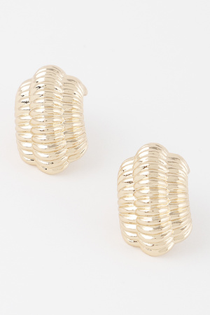 Thin Ribbed Hoop Earrings