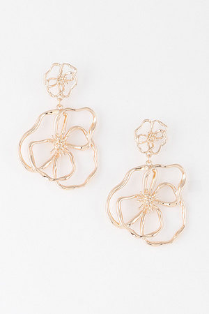 Doodle Flower Drop Earrings