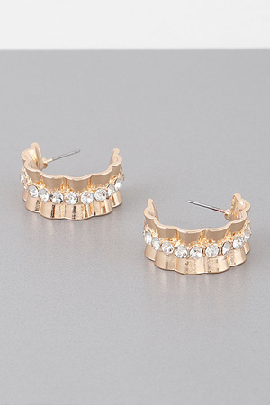 Jeweled Lace Hoop Earrings