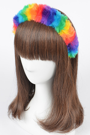 Multi Color Faux Fur Headband