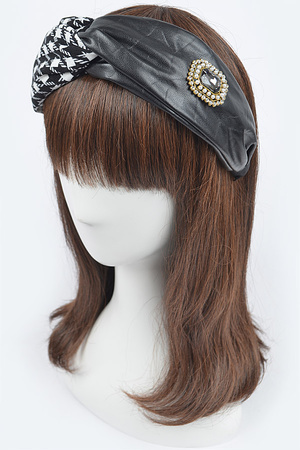 Mixed Metal Head Band W/Stone