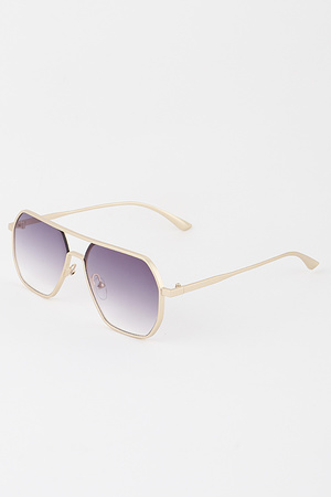 Minimal Block Aviator Sunglasses