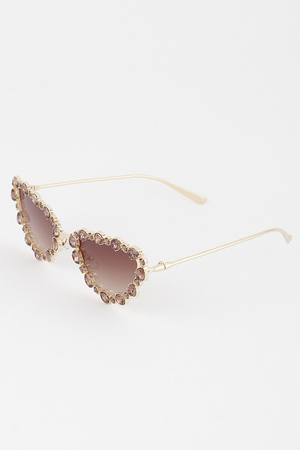 Multi Rhinestone Cateye Sunglasses
