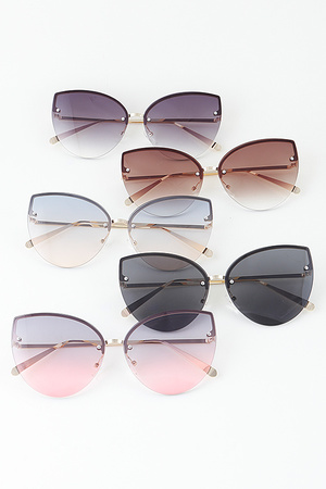Modern Slim Double Bolt Gradient Sunglasses
