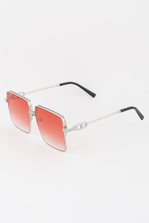 Tinted Chain Square Sunglasses