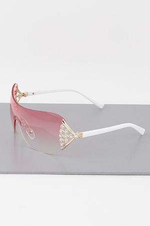Side Jeweled Shield Sunglasses