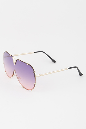 V Frame Gradient Sunglasses