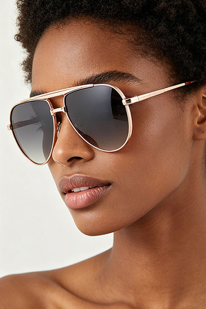 Classic Straight Aviator Sunglasses