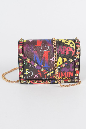 Graffiti Studded Mini Bag