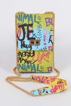 Multi Graffiti Cellphone Bag.