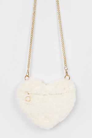 Heart Faux Fur Clutch.