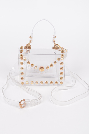 Transparent Studded Mini Bag.