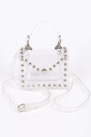 Transparent Studded Mini Bag.