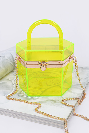 Plastic Hard Mini Clutch W/Handle