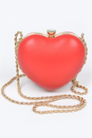 Heart Frame Chain Mini Crossbody Bag