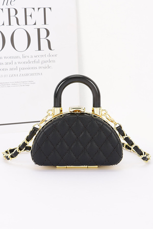 Quilted Faux Leather Mini Bag