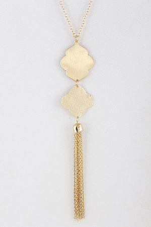 Polished Clover Long Necklace 8BAC4