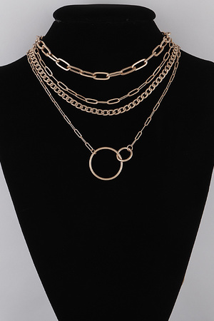 Multi Linked Circles Chain Necklace