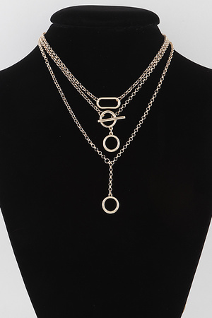Multi Toggle Chain Drop Necklace