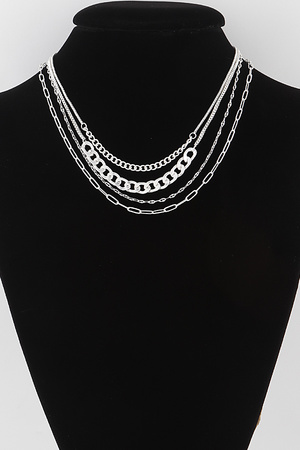 Multi Curb Mariner Chain Necklace