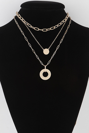 Triple Chain Round Necklace