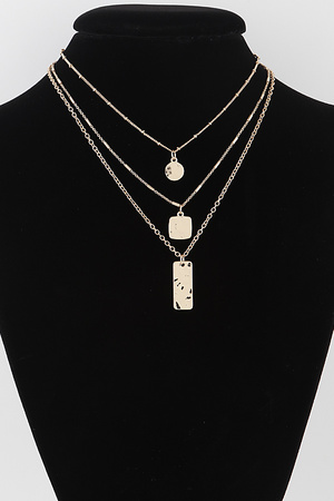 Triple Hammered Pendant Necklace
