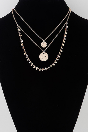 Triple Disc Charm Chain Necklace
