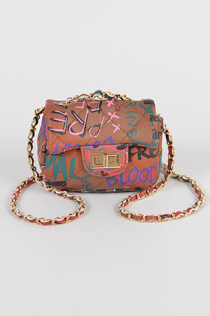 Graffiti Multi Color Mini Clutch.