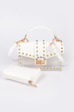 Studded See Through Clutch.