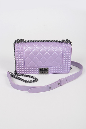 Jelly Studded shape Monotone Clutch.