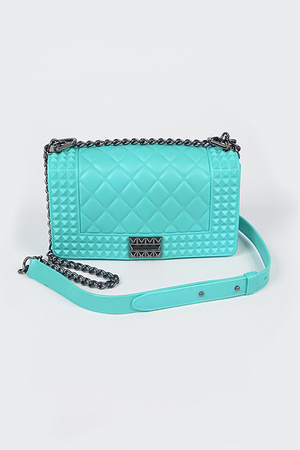 Jelly Studded shape Monotone Clutch.