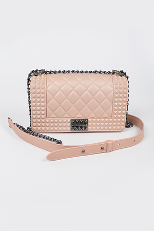 Jelly Studded shape Monotone Clutch.