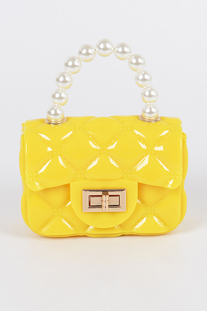Jelly Shiney Mini Bag W Imitation Pearl Handle