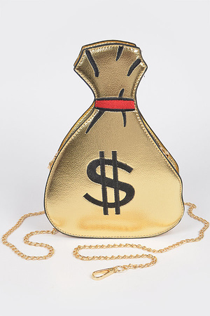 Money Bag Shiney Clutch.