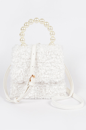 Pearl Handle Fur Clutch