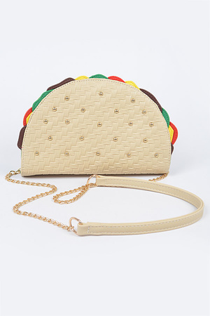 Studded Taco Shape Clutch.
