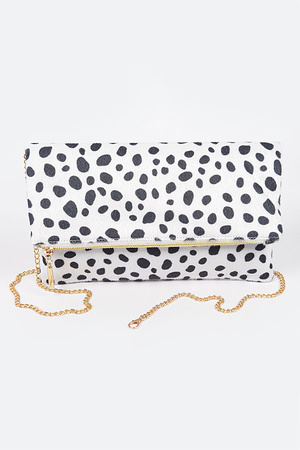 Faux Leo Skin Folded Bag.