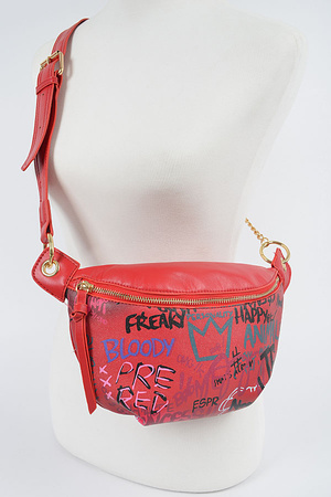 Graffiti Fanny Pack Style Cross Body Bag