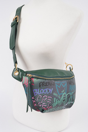 Graffiti Fanny Pack Style Cross Body Bag