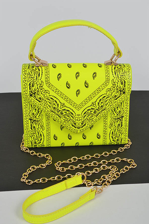 Bandana Print Handle Cross Body Bag.