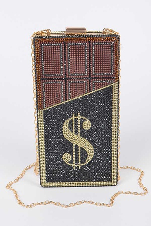 Chocolate Dollar Sign Clutch.