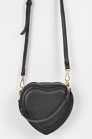 Faux Leather Heart Shape Clutch