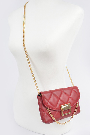 Quilted Faux Leather Cross Body Bag