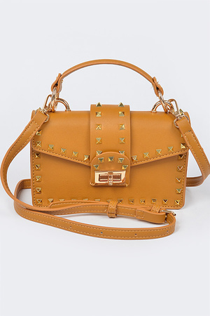 Studded Top Handle Clutch