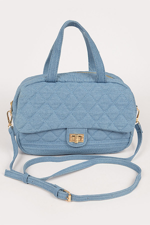 Quilted Denim Weekender Bag