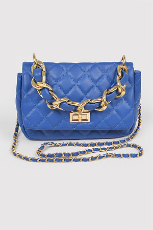 Quilted Top Chain Handle Crossbody Bag