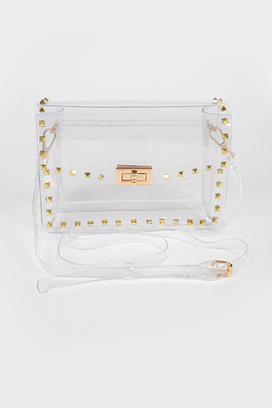 Studded Clear Crossbody Bag.