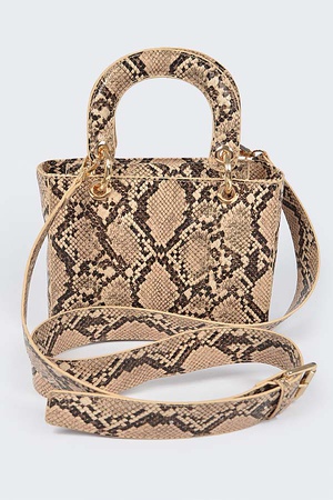 Snake Print Handle Bag
